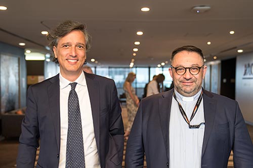 Dr Michele Riondino, Director of the ACU Canon Law Centre, and Father Anthony Casamento CSMA, Vice President of ACU at the Roundtable.